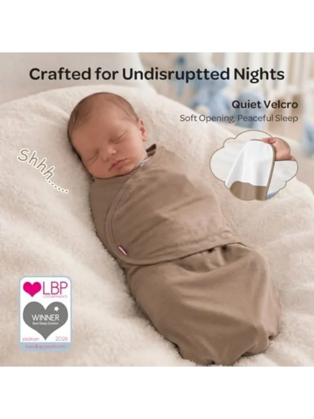 Cozy Newborn Swaddles with Quiet Fastener | Infant 0-3 Months Sleep Wraps